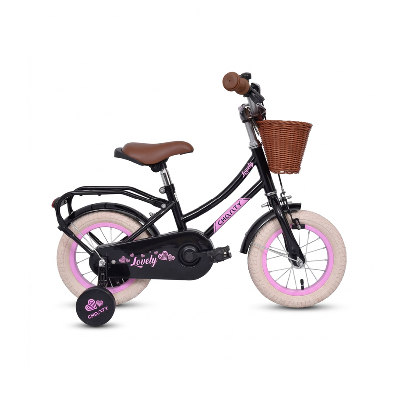CHANTY Lovely 12" Svart Flickcykel | 2-4 år |