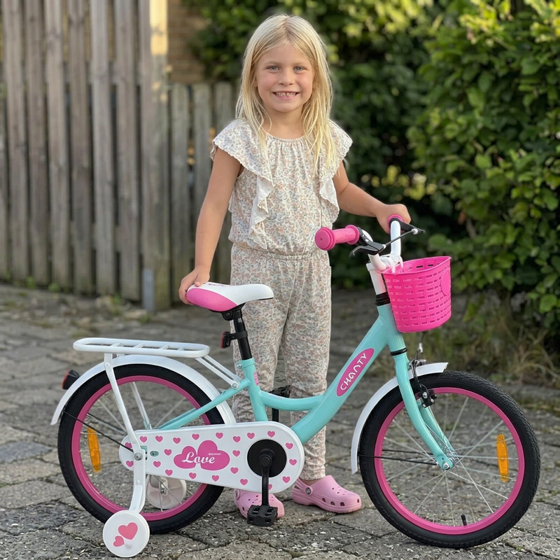 CHANTY Love 16" Mintgrön Barncykel | Flickor |